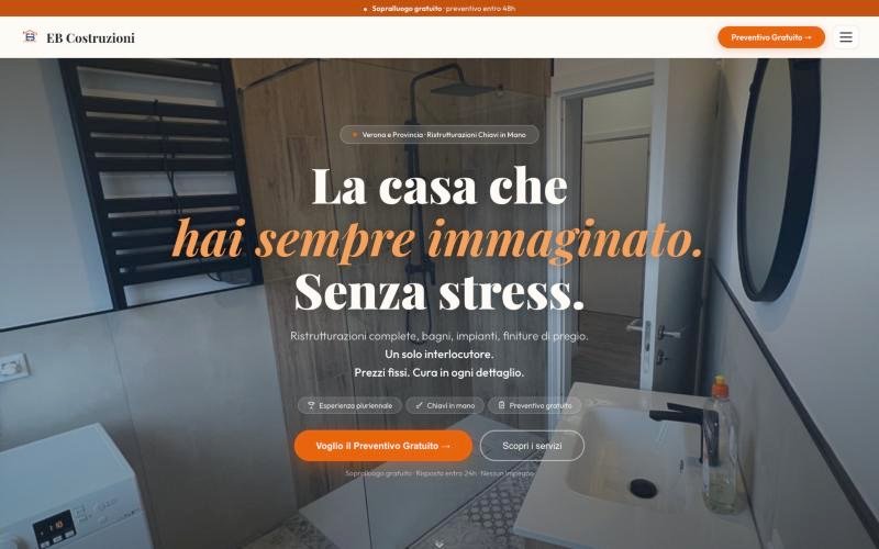 Home page del sito di EB Costruzioni, ristrutturazioni a Verona